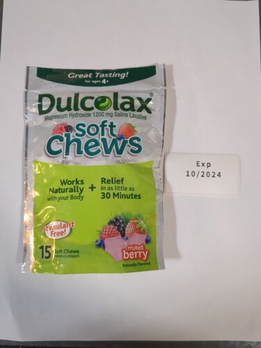 Dulcolax Soft Chews Saline Laxative Mixed Berry (15ct) Gentle #L17
