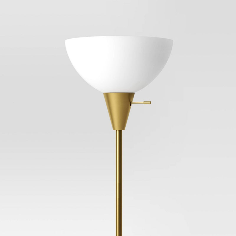 Torchiere Floor Lamp Gold - Room Essentials: Modern Standing Light, Painted Metal with Plastic Shade