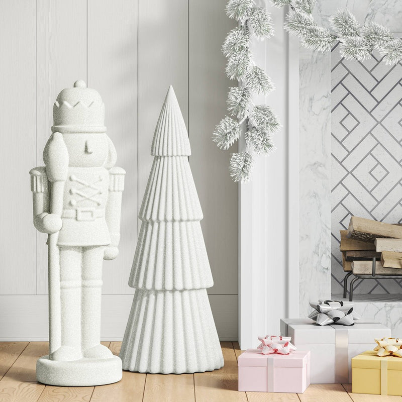 28" Glittered Christmas Tree Sculpture - Wondershop White (LOCAL PICKUP ONLY)