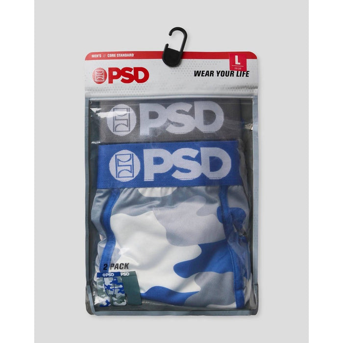 PSD Men's Camo Print Briefs 2pk - Gray/Blue XL