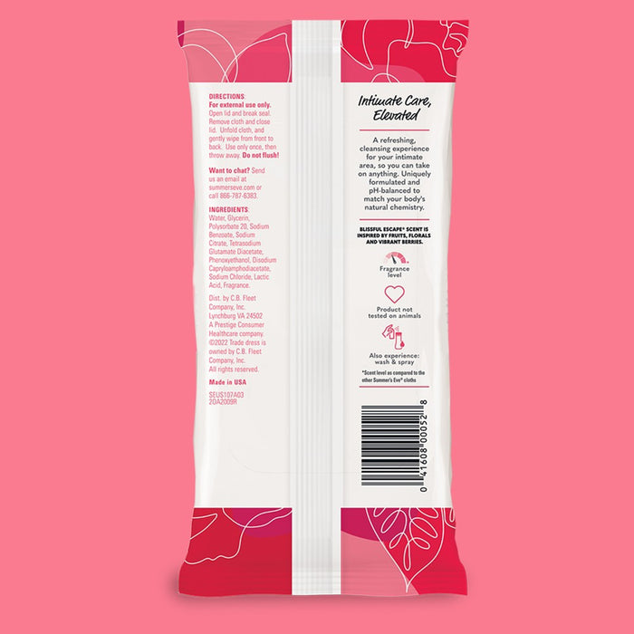 Summer's Eve Feminine Cleansing Wipes - Blissful Escape - 32ct