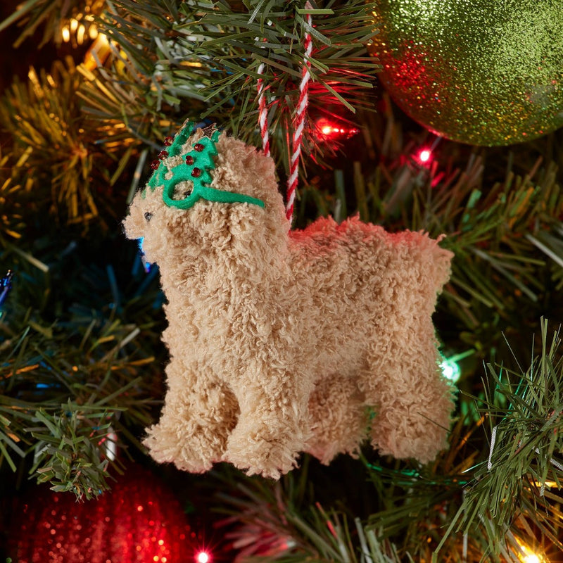 Fabric Labradoodle with Tree Glasses Christmas Tree Ornament - Wondershop