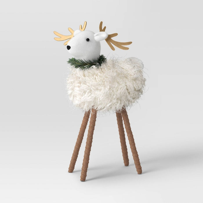 Fabric Deer Christmas Animal Figurine - Wondershop White