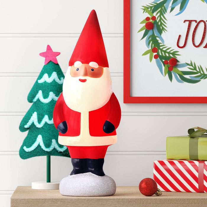 14" Lit Christmas Blow Mold Santa Sculpture - Wondershop