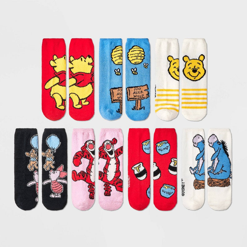 Women's Winnie the Pooh 7 Days of Cozy Crew Socks - Assorted Color 4-10