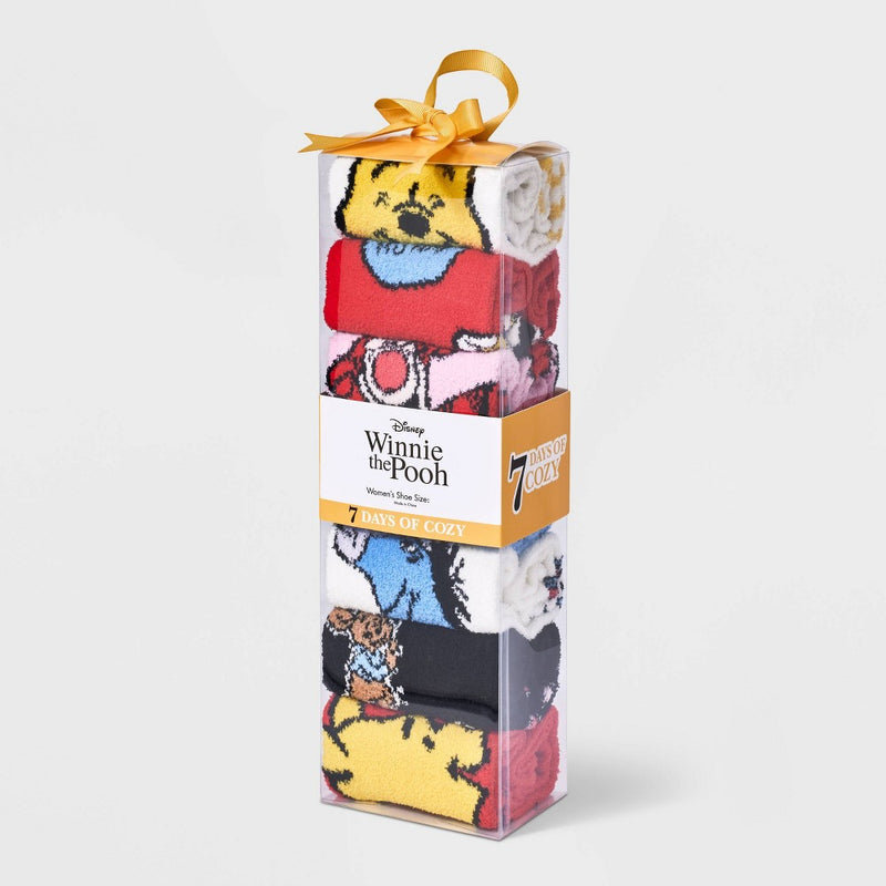 Women's Winnie the Pooh 7 Days of Cozy Crew Socks - Assorted Color 4-10