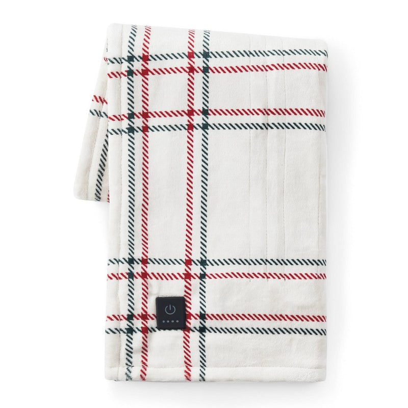 Brookstone Heated Cozy Throw Light Holiday Windowpane