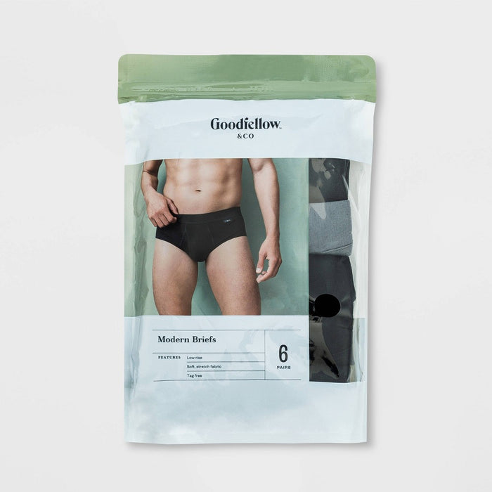 Men's Modern Briefs 6pk - Goodfellow & Co Black/Gray/Navy XXL