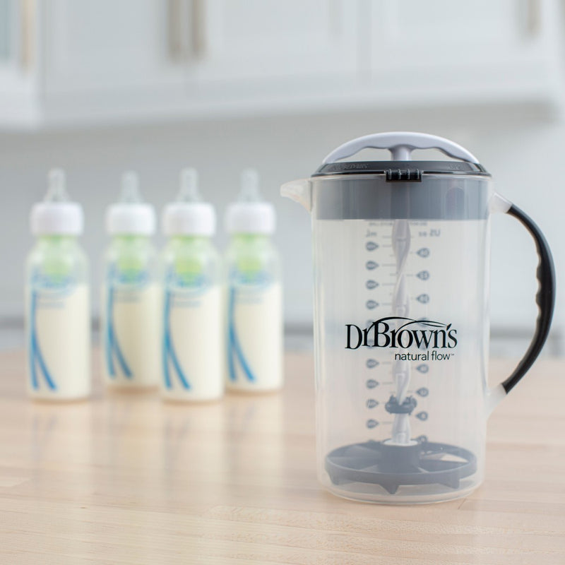 Dr. Brown's Baby Formula Mixing Pitcher with Locking Lid & No Drip Spout - 32oz - Black