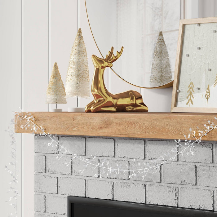 22' Wire Star Christmas Garland Metallic White - Wondershop