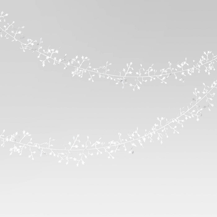 22' Wire Star Christmas Garland Metallic White - Wondershop