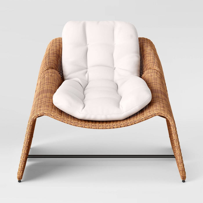 2pc Wexler Statement Chair with Ottoman - Brown - Threshold: Steel Frame, Weather-Resistant Patio Set (LOCAL PICKUP ONLY)