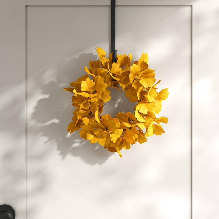 12" Ginko Artificial Wreath Gold - Room Essentials