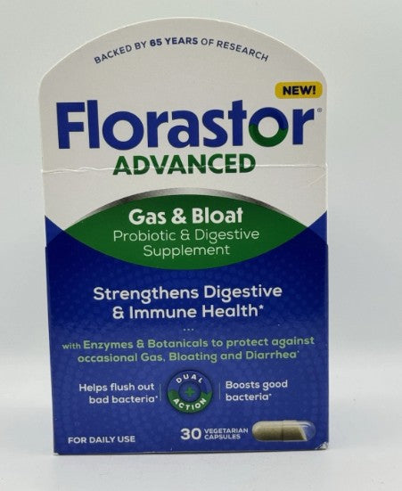 Florastor Advanced Digestive Gas & Bloat Capsule - 30ct - EXP: 05/26