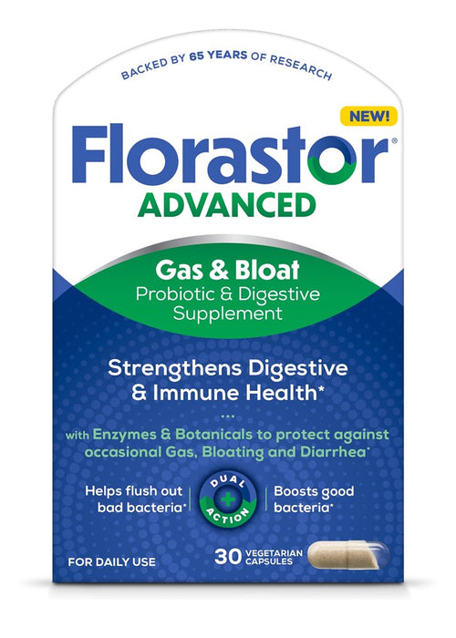 Florastor Advanced Digestive Gas & Bloat Capsule - 30ct
