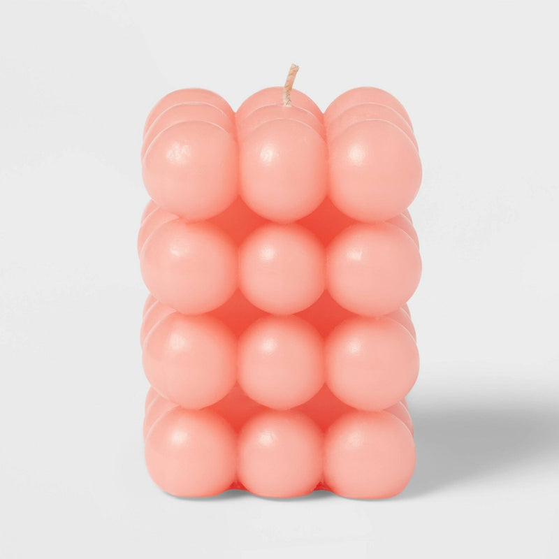 3.5" Unscented Bubble Sculpture Candle Cool Melon 12oz - Opalhouse: Bohemian Style, 30hr Burn Time