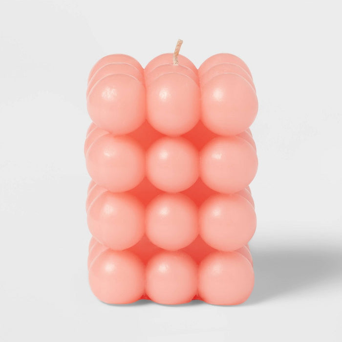 3.5" Unscented Bubble Sculpture Candle Cool Melon 12oz - Opalhouse: Bohemian Style, 30hr Burn Time