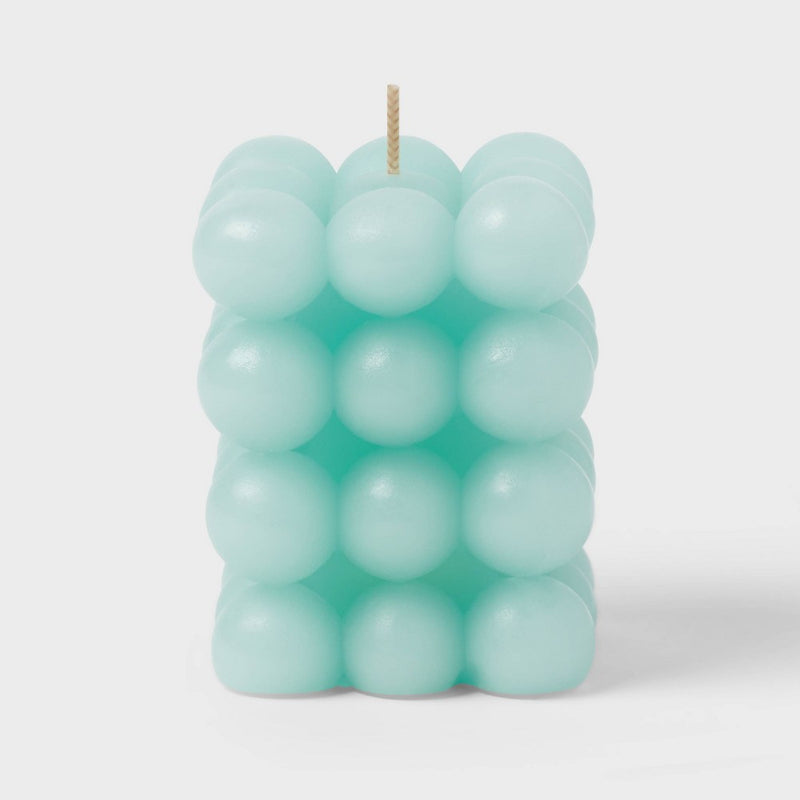 3.5" Unscented Bubble Sculpture Candle Watercolor Blue 12oz - Opalhouse: Bohemian Decor, 30hr Burn Time