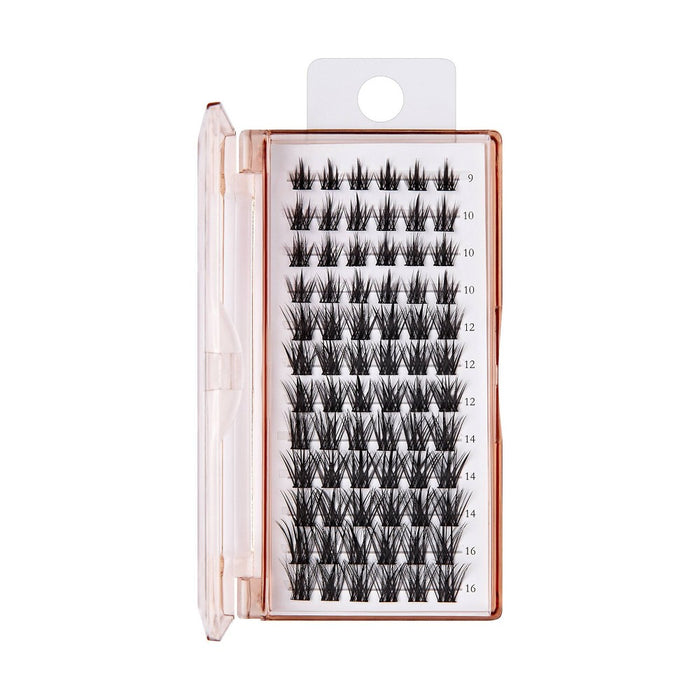 BeBlinky False Eyelash Clusters 04, 9-16 mm, Wide Band, 72pcs. - Spiky