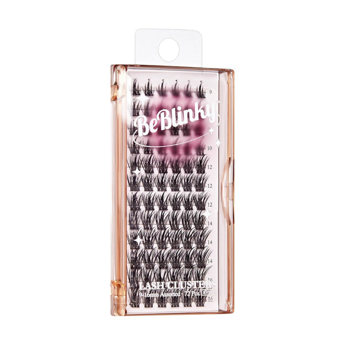 BeBlinky False Eyelash Clusters 04, 9-16 mm, Wide Band, 72pcs. - Spiky