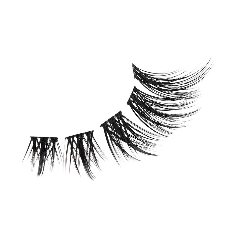 BeBlinky False Eyelash Clusters 04, 9-16 mm, Wide Band, 72pcs. - Spiky