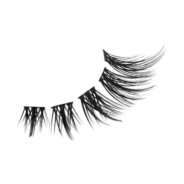 BeBlinky False Eyelash Clusters 04, 9-16 mm, Wide Band, 72pcs. - Spiky