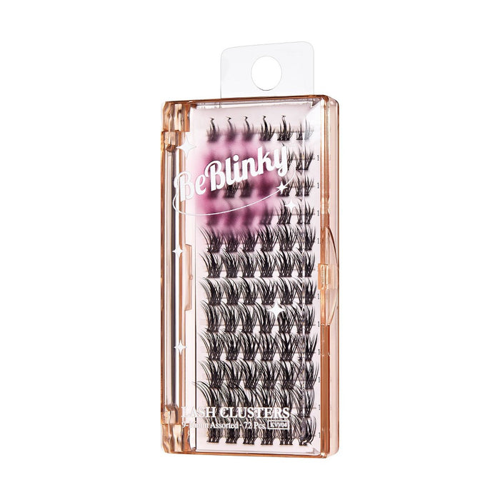 BeBlinky False Eyelash Clusters 04, 9-16 mm, Wide Band, 72pcs. - Spiky
