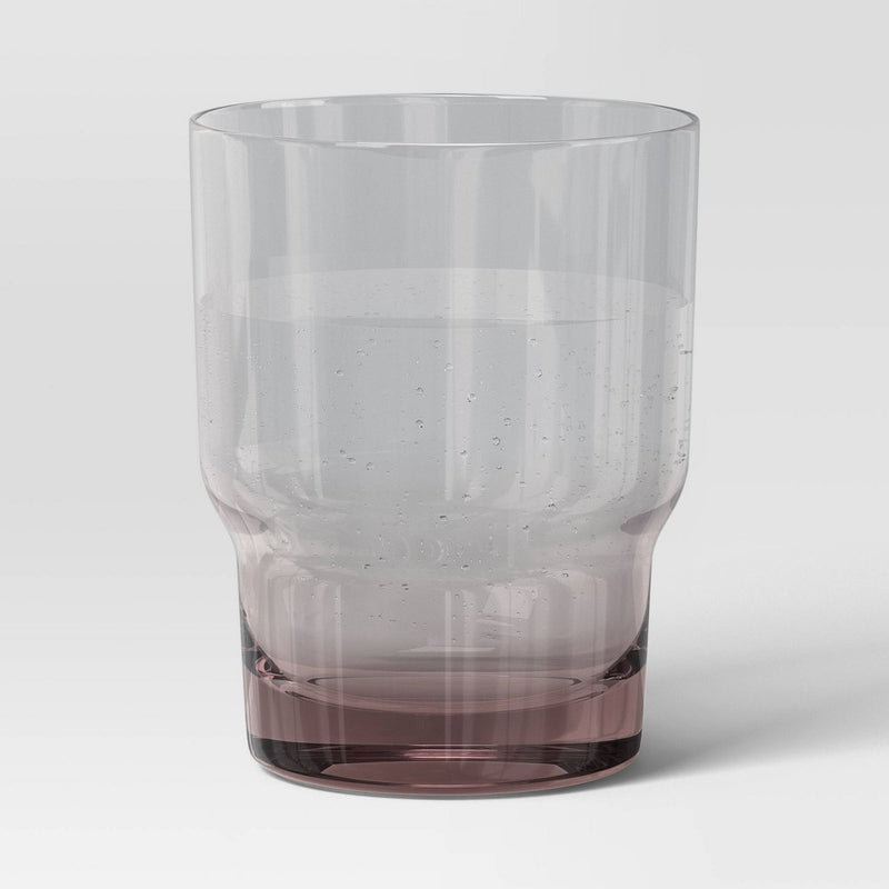 9.6oz Short Glass Tumbler Pink - Threshold: Dishwasher-Safe Glassware for Cold Beverages, Drinking Glasses