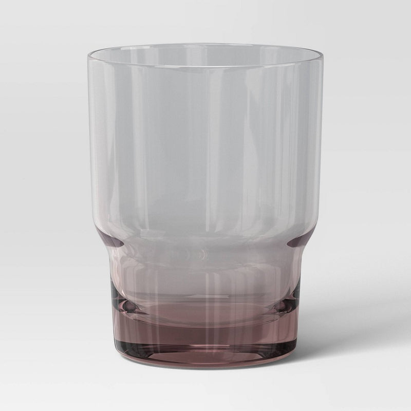 9.6oz Short Glass Tumbler Pink - Threshold: Dishwasher-Safe Glassware for Cold Beverages, Drinking Glasses