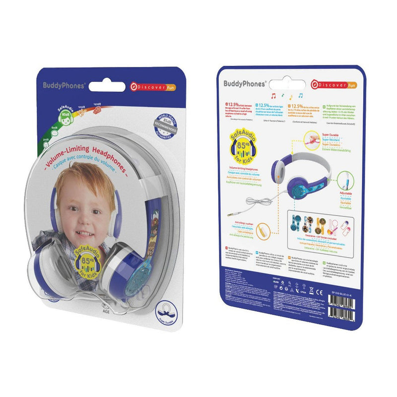 BuddyPhones DiscoverFun Wired Kids Headphones - Blue