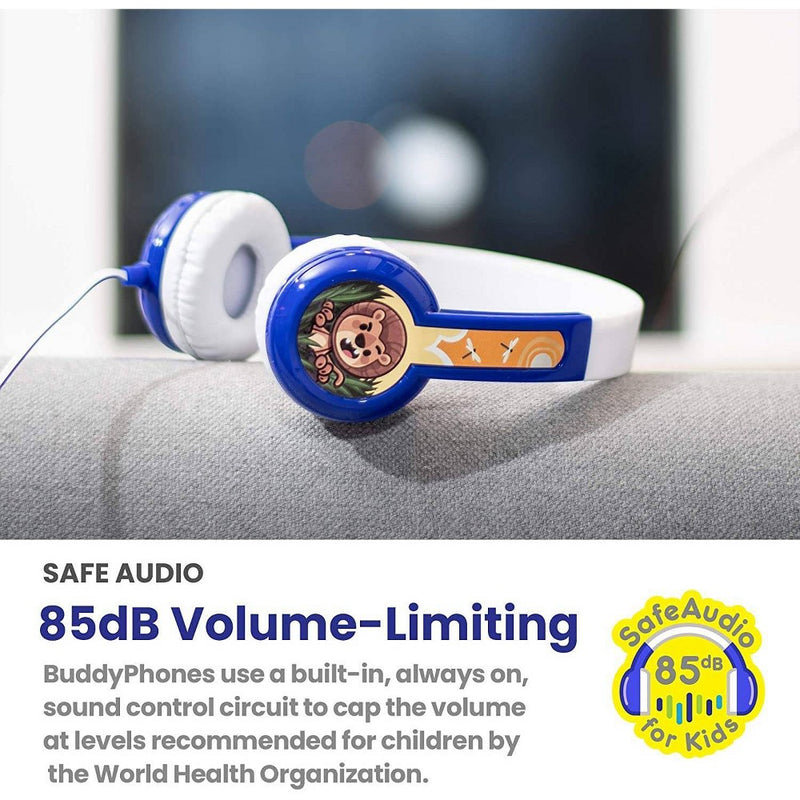 BuddyPhones DiscoverFun Wired Kids Headphones - Blue
