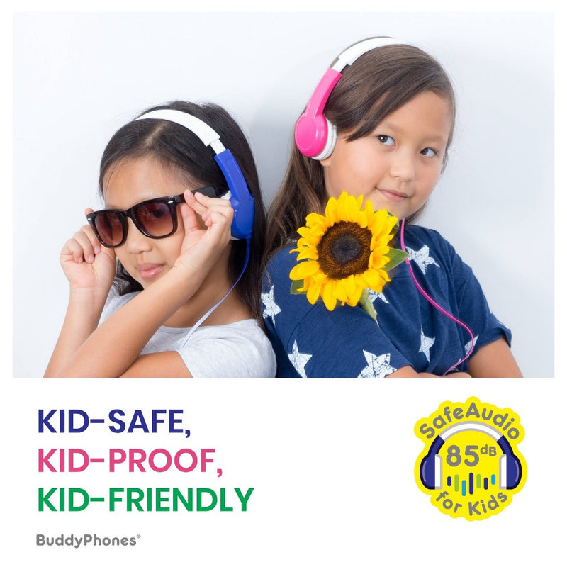 BuddyPhones DiscoverFun Wired Kids Headphones - Blue