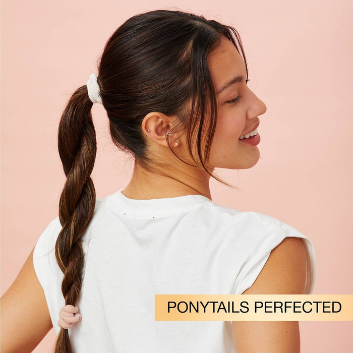 scunci No Damage Beaded Hair Elastics - Tan/Beige/Pink/Black - 8pk
