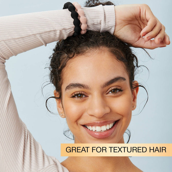 scunci No Damage Beaded Hair Elastics - Tan/Beige/Pink/Black - 8pk