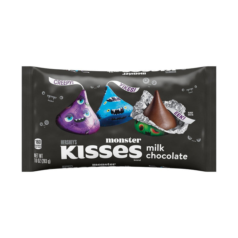 Hershey's Kisses Milk Chocolate Monster Foils Halloween Candy - 10oz BBD: 06/26