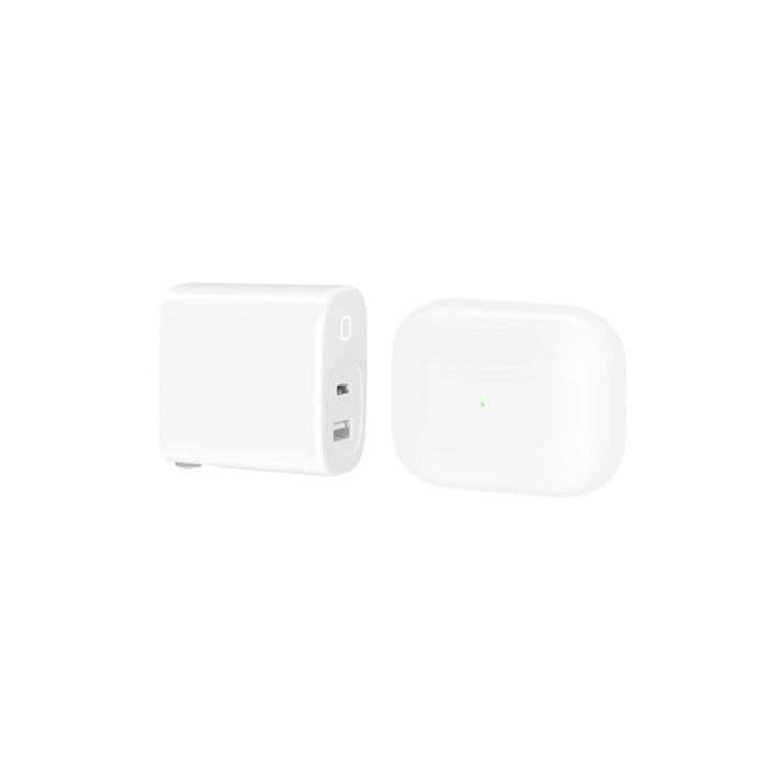 Just Wireless Pro Series 30W 2-Port USB-A & USB-C Home Charger with 6' Lightning to USB-C Cable - White