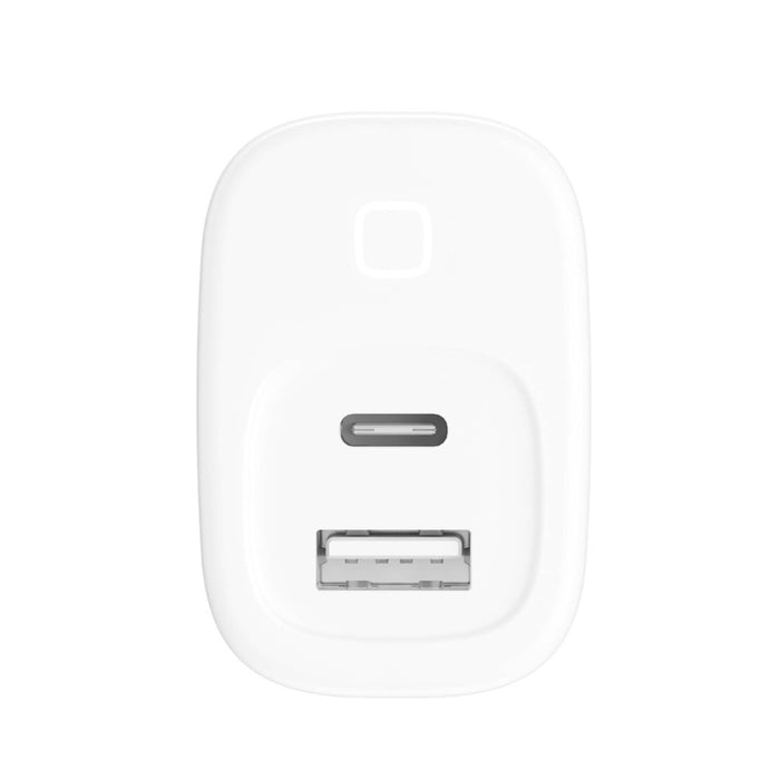 Just Wireless Pro Series 30W 2-Port USB-A & USB-C Home Charger with 6' Lightning to USB-C Cable - White