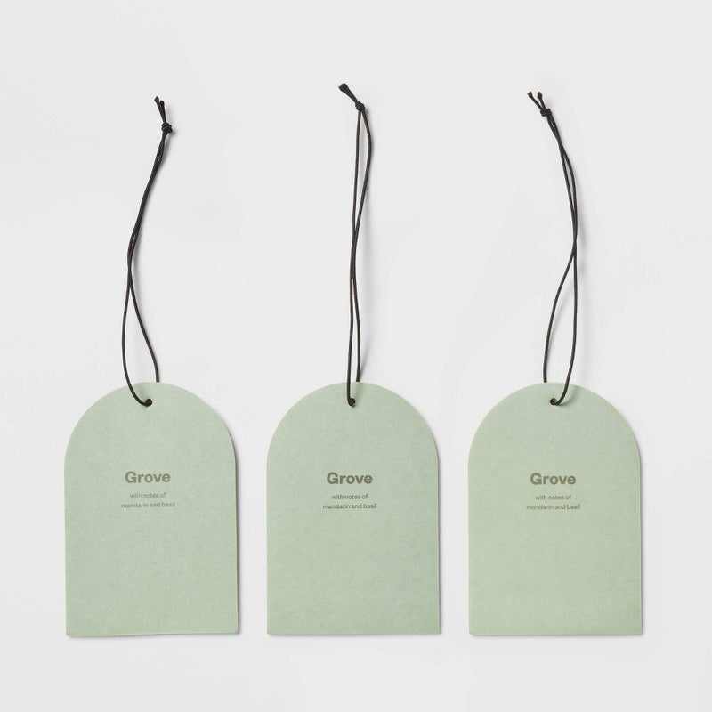 3pk Grove Small Hanging Car Diffusers - Room Essentials: Passive Aromatherapy, Fresh Scent