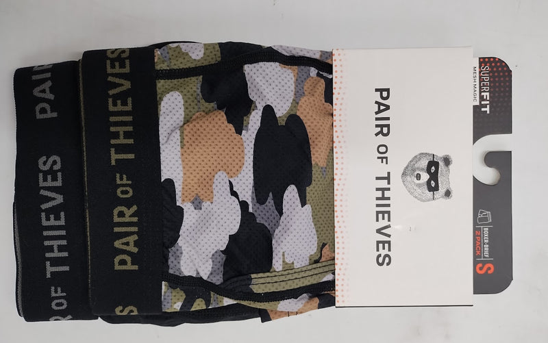 Pair of Thieves Men's Super Fit Camo Boxer Briefs 2pk Green S