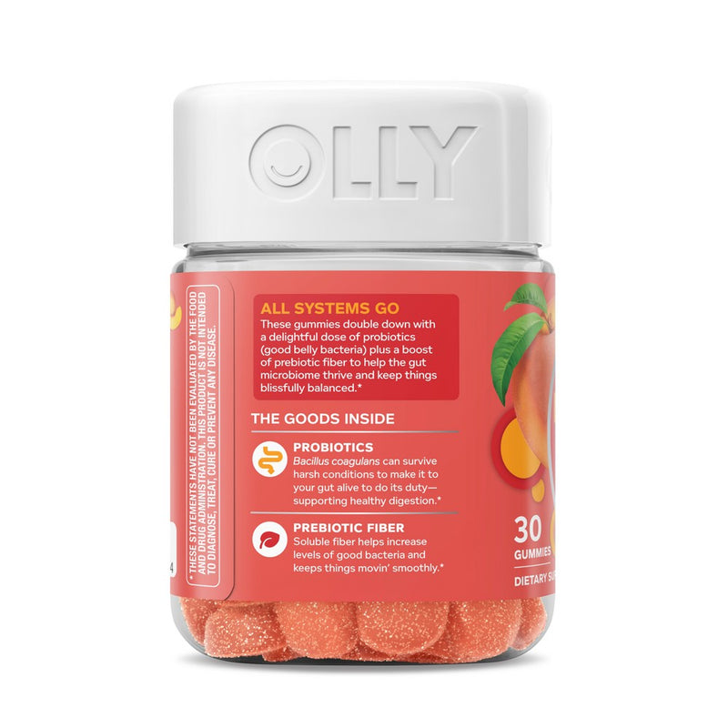 OLLY Probiotic + Prebiotic Gummies - Peachy Peach - 30ct