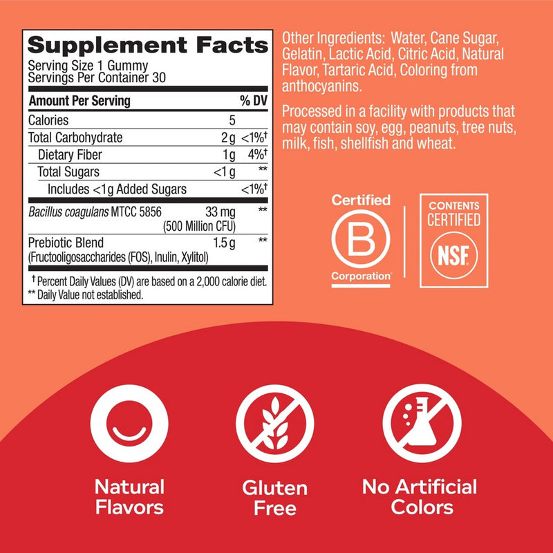 OLLY Probiotic + Prebiotic Gummies - Peachy Peach - 30ct
