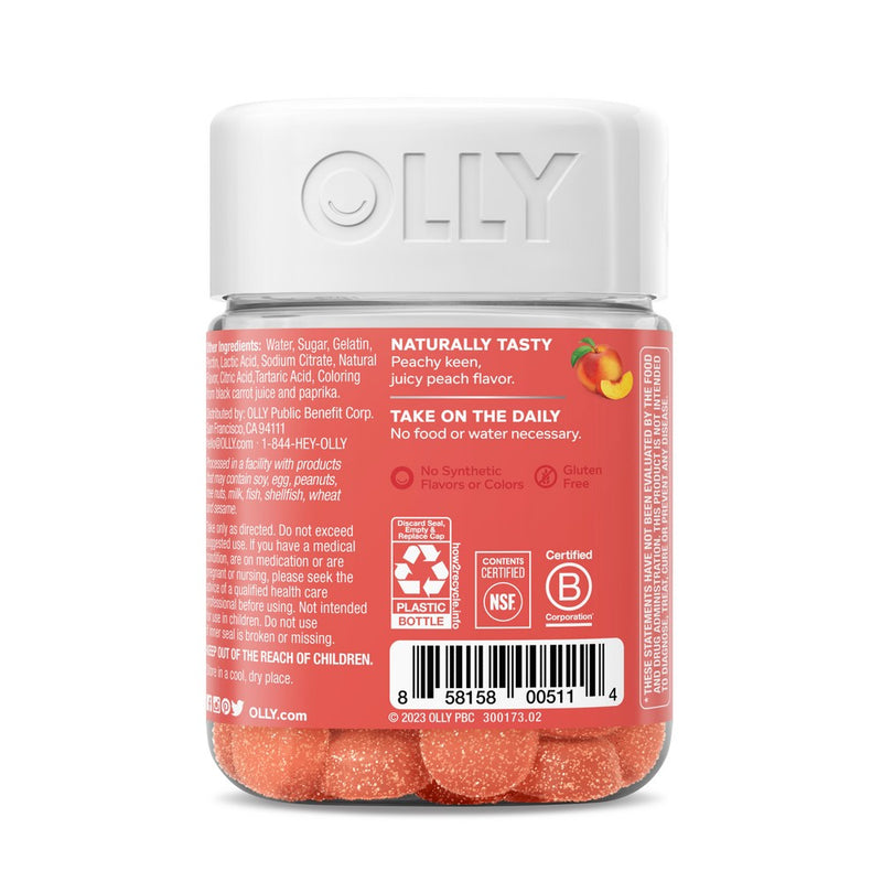 OLLY Probiotic + Prebiotic Gummies - Peachy Peach - 30ct