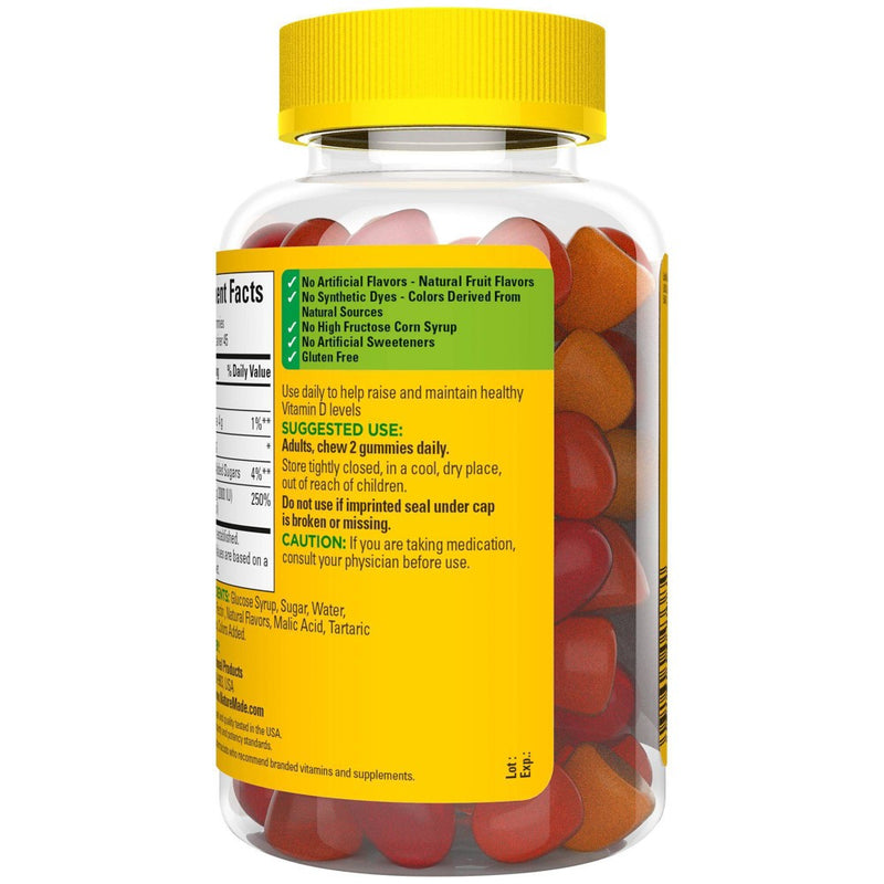 Nature Made Vitamin D3 2000 IU (50 mcg), for Bone Health and Immune Support Vitamin Gummies - 90ct