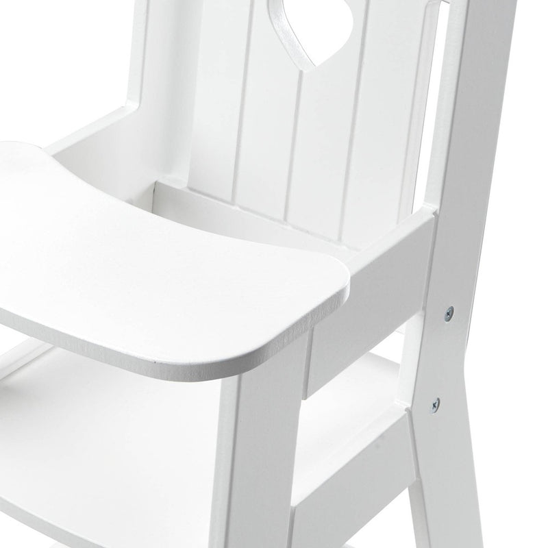 Melissa & Doug Mine to Love Wooden Play High Chair for Dolls, Stuffed Animals - White