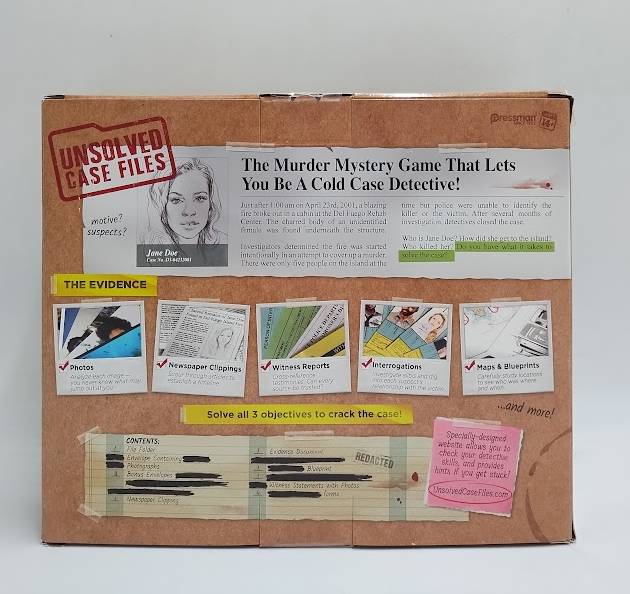 Pressman Unsolved Case Files: Jane Doe Game