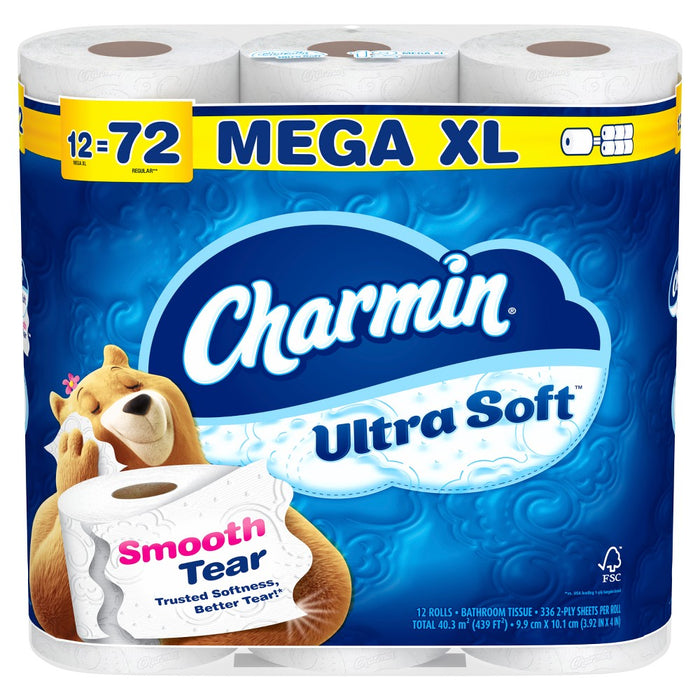 Charmin Ultra Soft Toilet Paper - 12 Mega XL Rolls