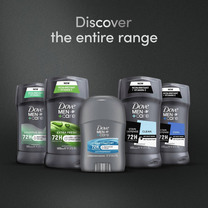 Dove Men+Care 72-Hour Antiperspirant & Mini Deodorant Stick - Clean Comfort - Travel Size - 0.5oz