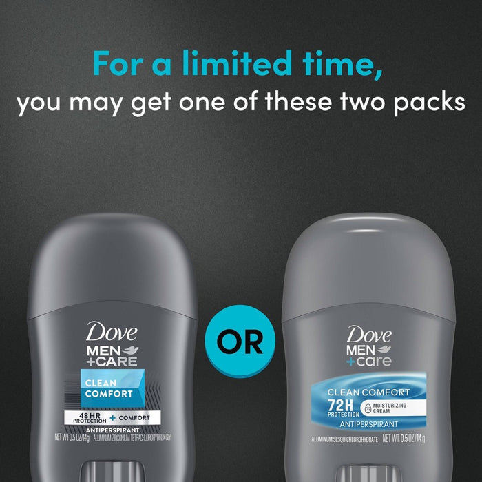 Dove Men+Care 72-Hour Antiperspirant & Mini Deodorant Stick - Clean Comfort - Travel Size - 0.5oz