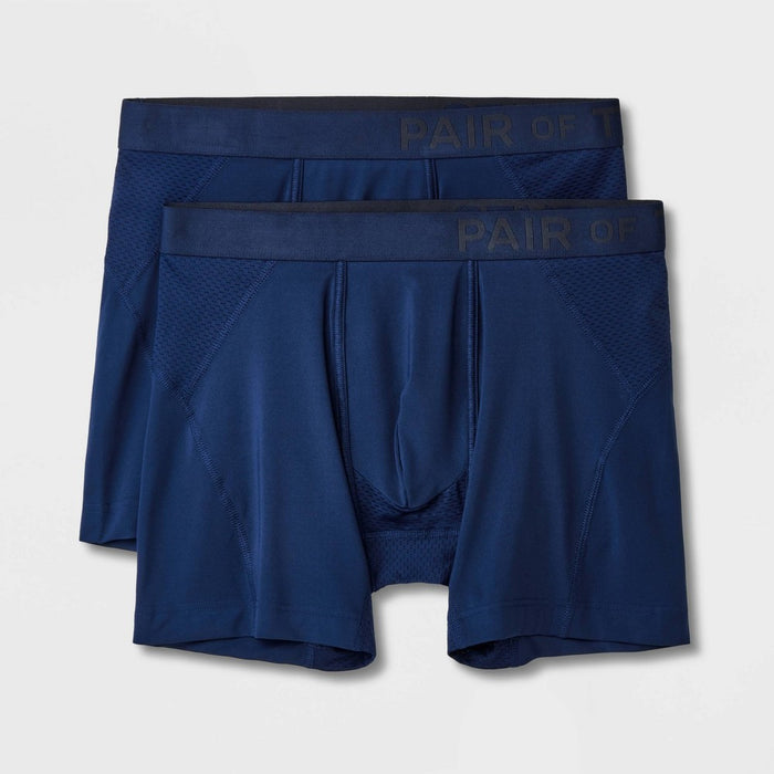 Pair of Thieves Men's SuperCool Boxer Briefs 2pk - Blue L *ADD 3 TO YOUR CART & 1 IS FREE!*
