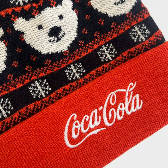 Men's Coca-Cola Pom Beanie - Black/Red